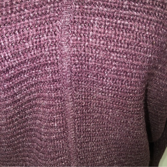 Ellen Tracy Womens Size Medium Sweater Tunic Wine Dolman Sleeves 3/4 V Neck - Picture 4 of 10